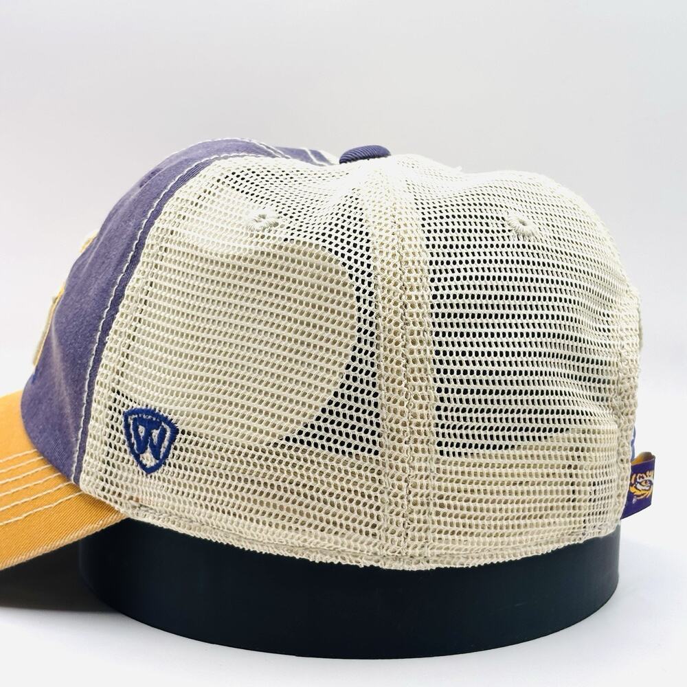LSU Tigers Top of the World Trucker Hat, Purple Orange Mesh Snapback NCAA Cap - Picture 3 of 4